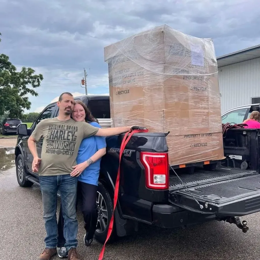 Customer collecting their pallet