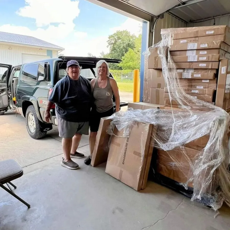 Customer collecting their pallet